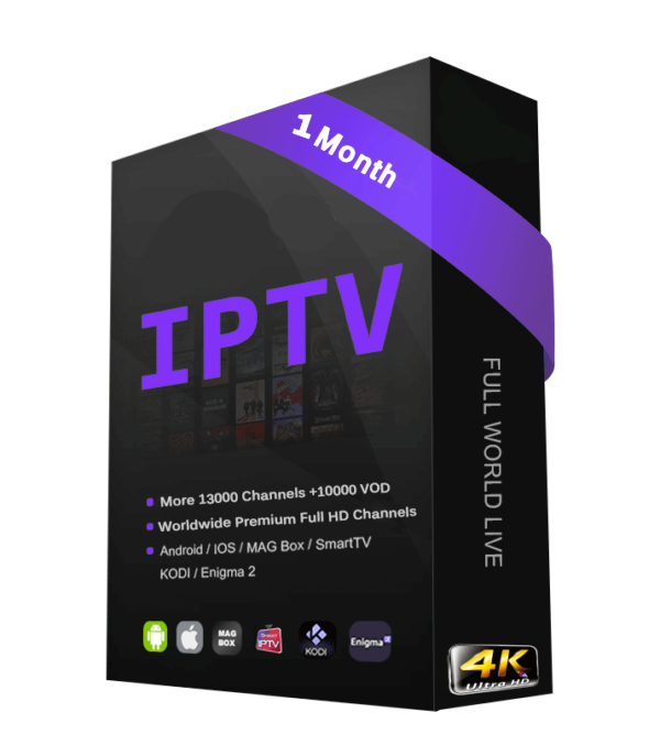 1 Month 4K LIVE IPTV 1 Connection